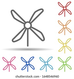 Windmill in multi color style icon. Simple thin line, outline vector of science icons for ui and ux, website or mobile application
