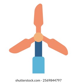 Windmill nature spring icon illustration