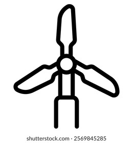 Windmill nature spring icon illustration