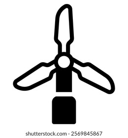 Windmill nature spring icon illustration