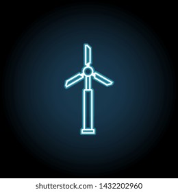 Windmill neon icon. Simple thin line, outline vector of Sustainable Energy icons for UI and UX, website or mobile application