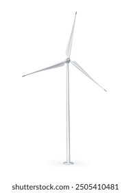 Windmühle zur Erzielung von Energie-Frontansicht auf weißem Hintergrund. Vektorgrafik.