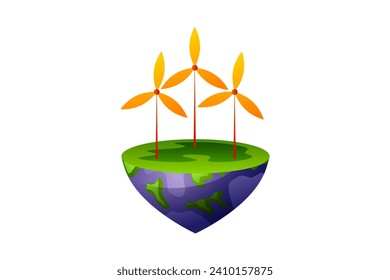 Windmill on Earth Environmental Sticker