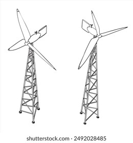 WindMill auf Stativ grüne Natur Energie, einige Ansichten