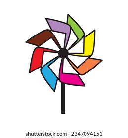 Windmill origami icon. windmill Paper folding art, Containing origami, Origami flat line icon. Paper art vector illustrations. Thin signs for japanese creative hobby, Vector illustration.