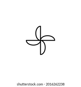 Windmill Outline icon simple vector perfect illustration