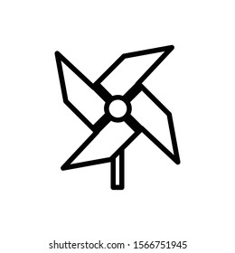 windmill outline icon. vector illustration. Isolated on white background.