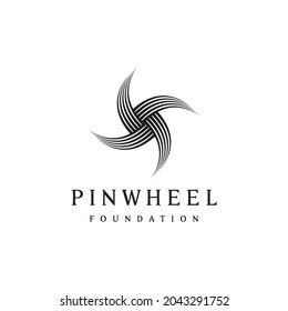 windmill pictogram logo design with lines