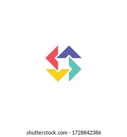 Windmill or pinwheel simple modern logo design concept