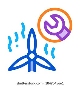 windmill repair icon vector. windmill repair sign. color symbol illustration