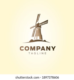 Windmill Retro Vintage Logo Template