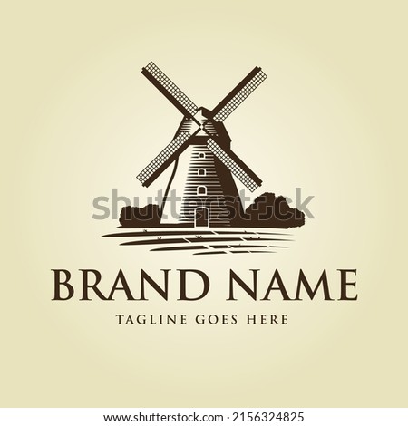 Windmill Retro Vintage Logo Template
