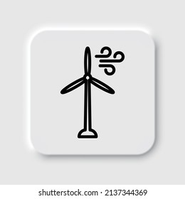 Windmill simple icon. Flat desing. Neumorphism design.ai