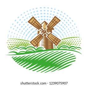 Windmill simple illustration