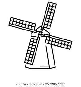 windmill - simple vector icon