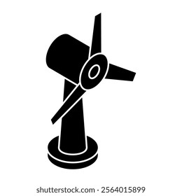 Windmill solid  icon, editable vector