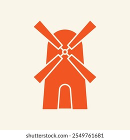 Windmill Spring trendy artwork elegant abstract vector illustration colorful applied design.eps