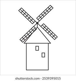 Windmill stock icon outlne vector