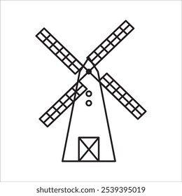 Windmill Stock-Symbol, Outline-Vektor