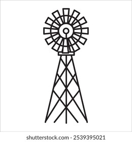 Windmill stock icon outlne vector