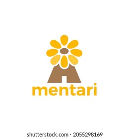 plantilla de diseño del logotipo de girasol de molino de viento. Icono de flor de Holanda para la plantación, granja, empresa, belleza, florecimiento. Ilustración del vector