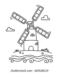 windmill tower doodle