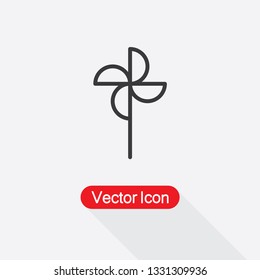 Windmill Toy Filled Icon,Pinwheel Icon Vector Illustration Eps10