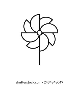 Windmühle Spielzeug Icon Design, isoliert auf weißem Hintergrund, Vektor-Illustration