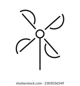 Spielzeuglinie für Windmühle auf weißem Hintergrund. EPS10.