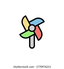 Windmill, toy, summer icon. Simple color with outline vector elements of vacation icons for ui and ux, website or mobile application