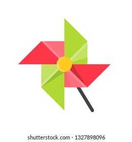 Windmill toy vector illustration, Isolated Spring season flat icon