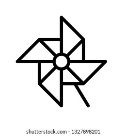 Windmill toy vector illustration, Isolated Spring season line icon