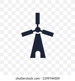 Windmill transparent icon. Windmill symbol design from Architecture collection. Simple element vector illustration on transparent background.