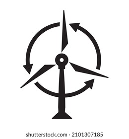 Windmill Turbine icon, renewable energy vector illustration on white background