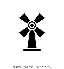 Windmill with Turning Blades for Renewable Energy and Rural Scene