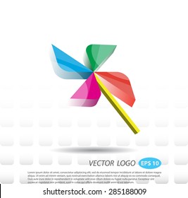 Windmill umbrella colorful : VECTOR Logo.
