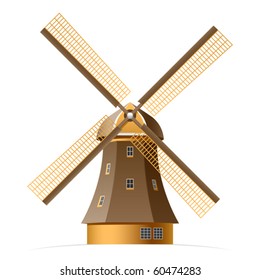 Windmill. Vector.