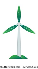 Windmühle. Vektorgrafik-Clips einzeln auf weißem Hintergrund.