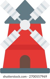 Projeto de vetor de moinho em estilo moderno, produção de farinha e conceito da indústria de panificação, ilustração de alimentos tradicionais. Ícone Simples