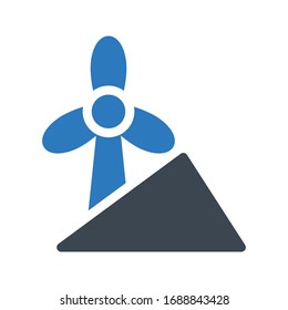 windmill vector glyph color icon  