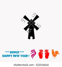 Windmill vector icon