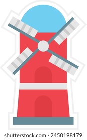 Windmill vector icon. Can be used for printing, mobile and web applications.