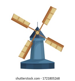 Windmill vector icon. Cartoon vector icon isolated on white background.