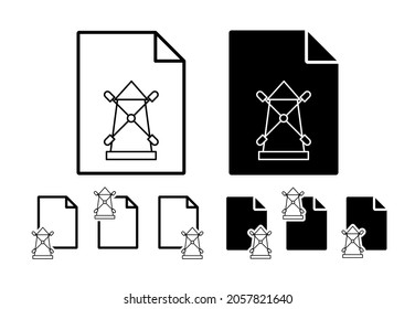 Windmill vector icon in file set illustration for ui and ux, website or mobile application