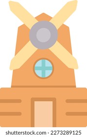 Windmill Vector Icon Flat Style