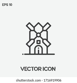 Windmill vector icon illustration. Ui/Ux. Premium quality.