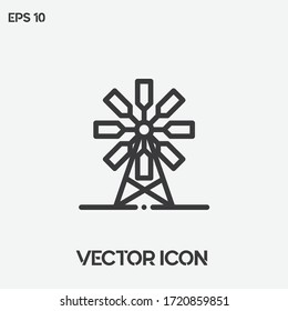 Windmill vector icon illustration. Ui/Ux. Premium quality.