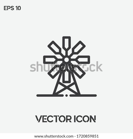 Windmill vector icon illustration. Ui/Ux. Premium quality.