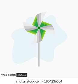 Windmill vector icon. Isolated illustration for graphic and web design.