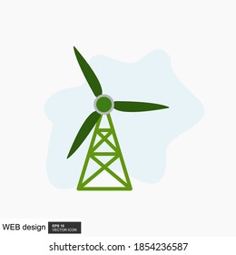 Windmill vector icon. Isolated illustration for graphic and web design.